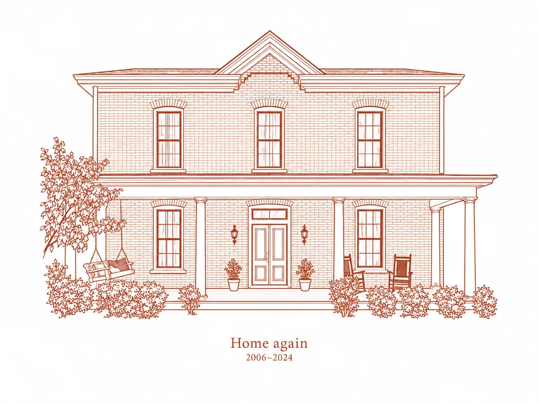 One Ink Estate artwork of a brick home